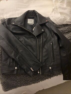 Abercrombie & Fitch Black Faux Leather Moto Jacket